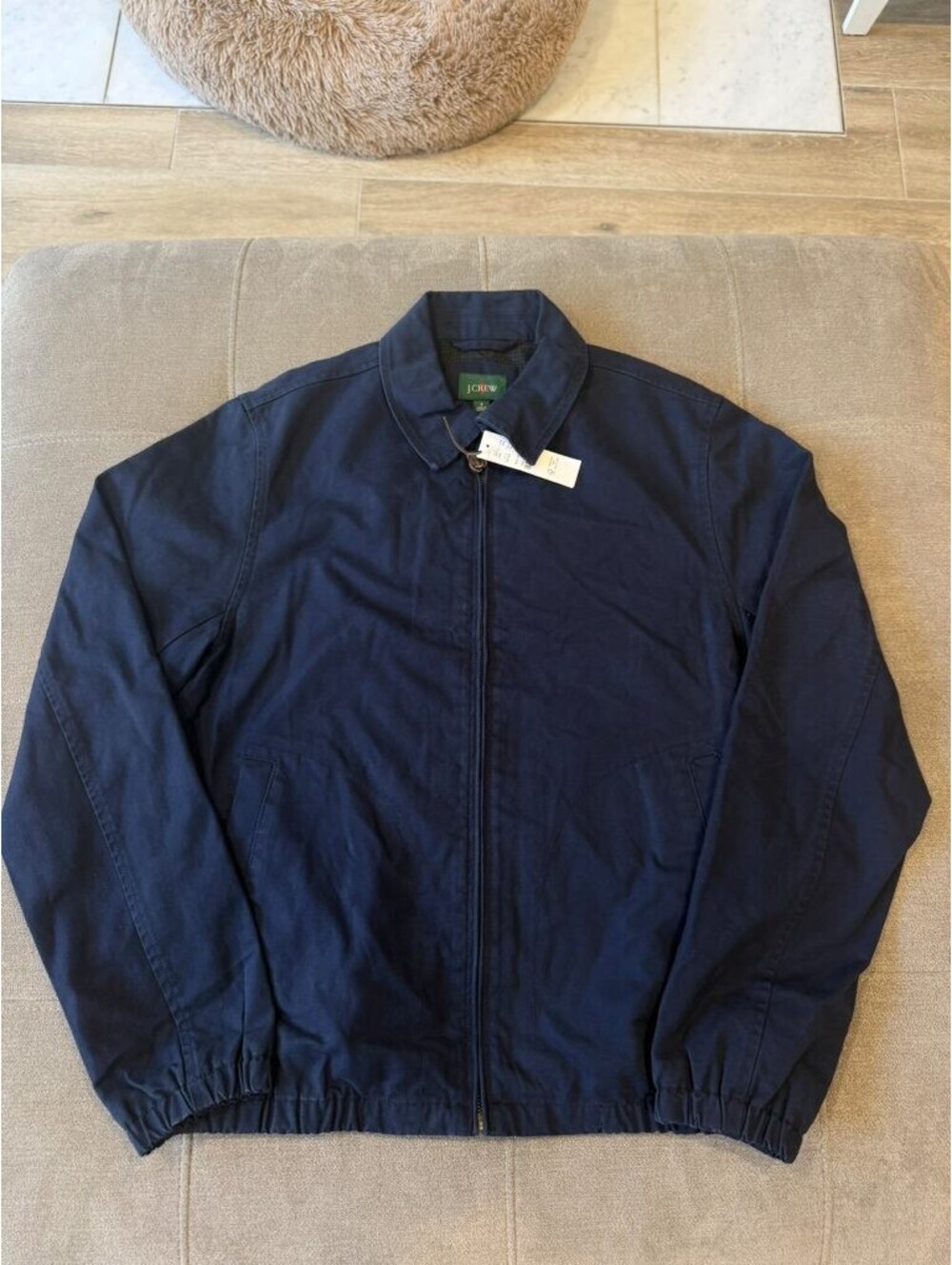 J.Crew Harrington Jacket Mens S Navy Blue Cotton Full Zip NWT